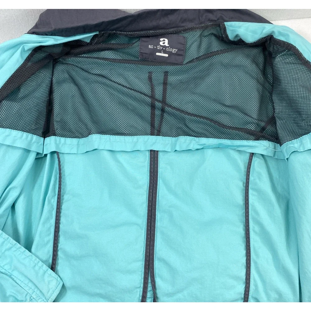 Activology Jacket Womens Large Turquoise Blue Gray Full Zip‎ Snap Up Lightweight
